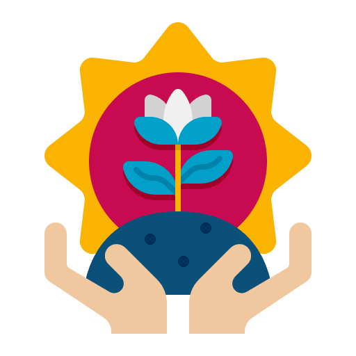Save nature sapling plant hand icon