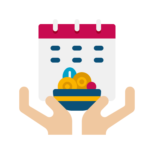Scheduling prepare food time and date icon