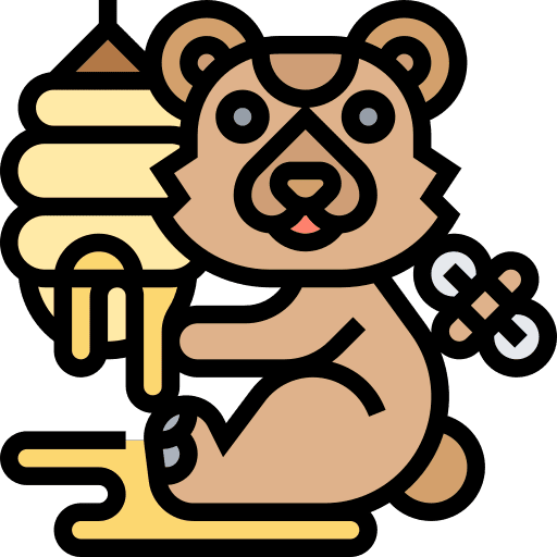 Bear animal kingdom beehive honey icon