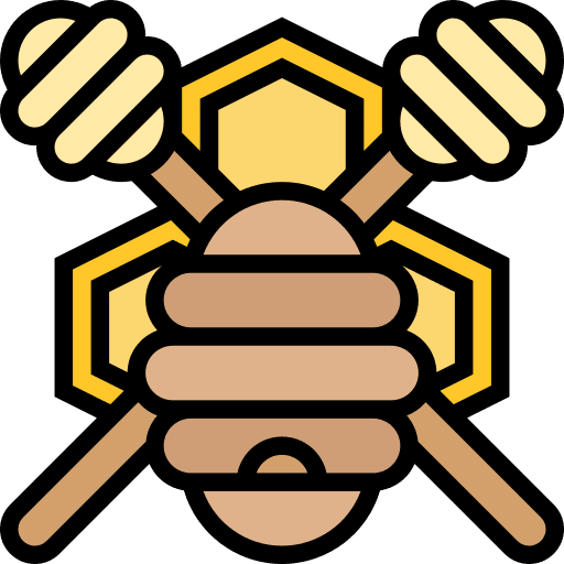 Honey farming and gardening honeycomb organic icon