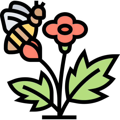 Botanical bee nature garden icon Botanical bee nature garden icon