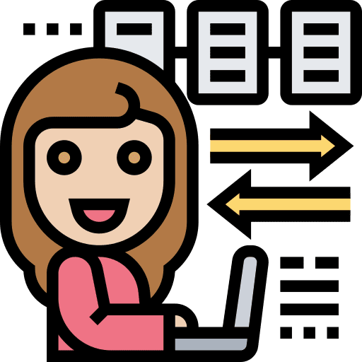 Data exchange file sharing laptop business and finance icon