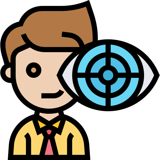Exploring vision eye objective icon