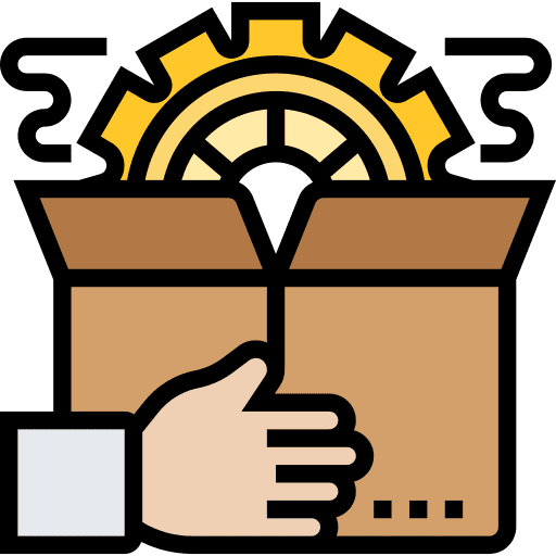 Product product unboxing shipping and delivery icon