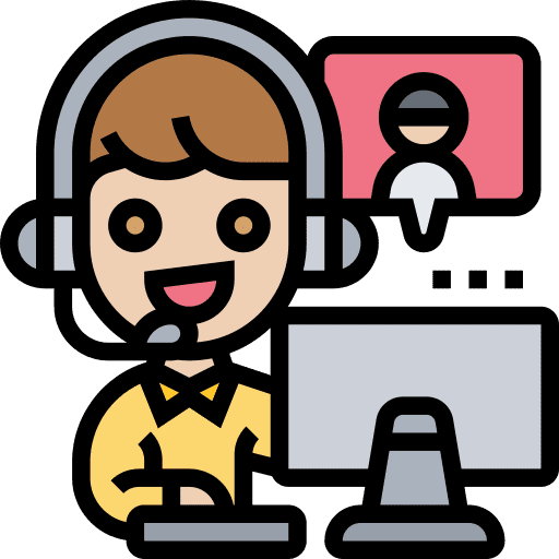 Customer service computer user man icon Customer service computer user man icon