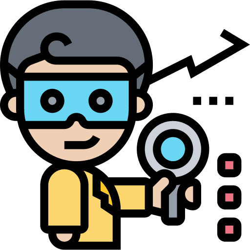 Market research magnifying glass examine business and finance icon Market research magnifying glass examine business and finance icon