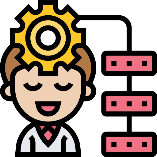 Process system business and finance structure icon