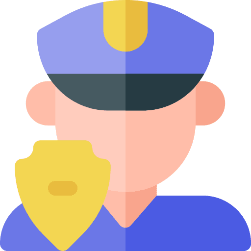 Policeman security guard professions and jobs police icon