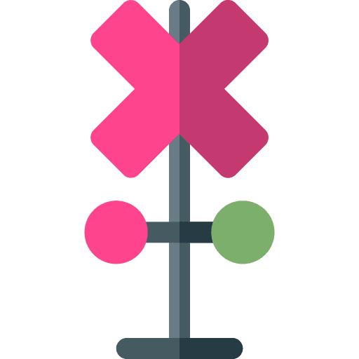 Railroad crossing cross mark caution signaling icon