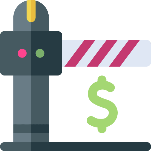 Toll road security stop gate icon Toll road security stop gate icon