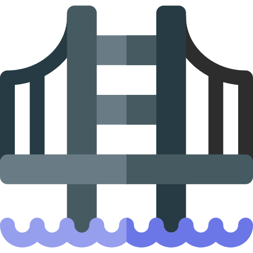 Bridge infrastructure building river icon Bridge infrastructure building river icon