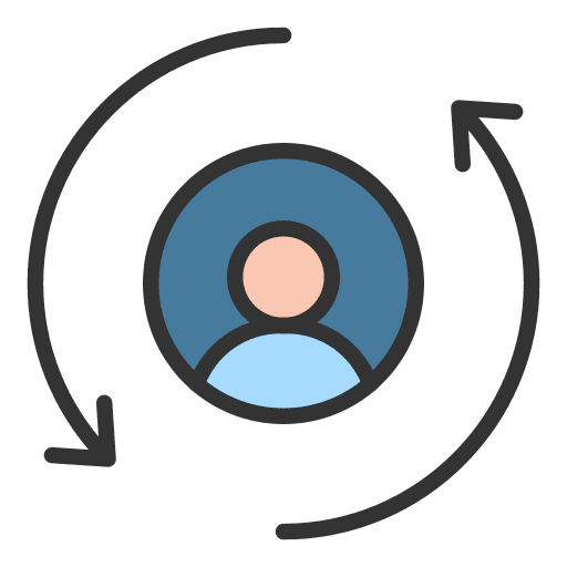 Remarketing services circular arrows marketing icon