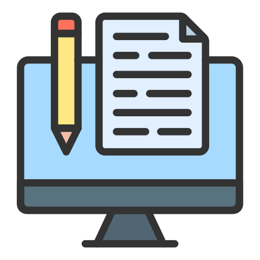 Blogging writer multimedia monitor icon