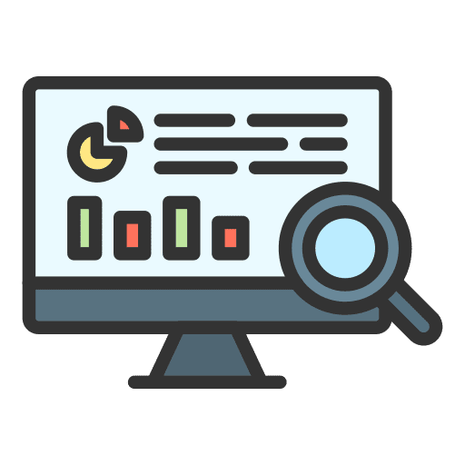 Market research study marketing magnifying glass icon Market research study marketing magnifying glass icon