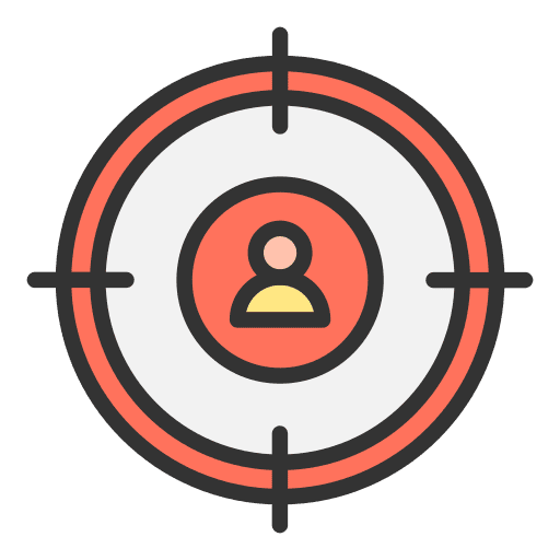 Target audience crosshair client marketing icon