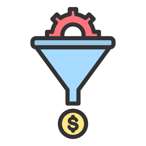 Conversion rate filter marketing money icon Conversion rate filter marketing money icon