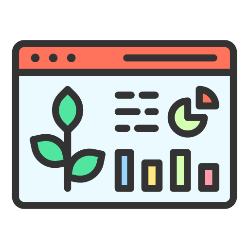 Reach leaves review statistics icon Reach leaves review statistics icon