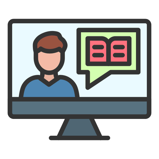 Storytelling user computer speech bubble icon Storytelling user computer speech bubble icon