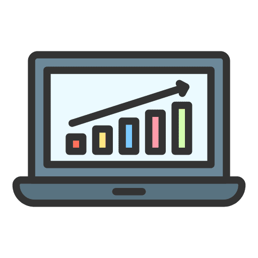 Growth report analysis graph icon Growth report analysis graph icon
