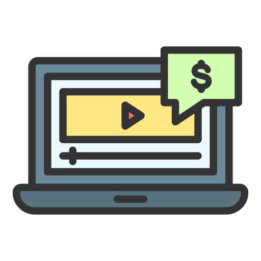Paid content play button seo and web paid content icon Paid content play button seo and web paid content icon
