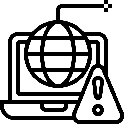 Cyber monitor computer risk icon
