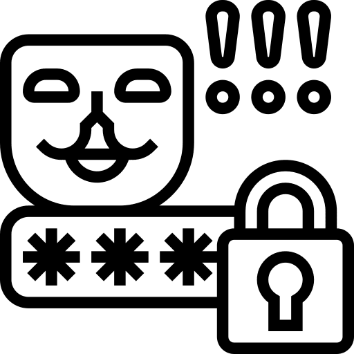 Password hacking protect computer icon