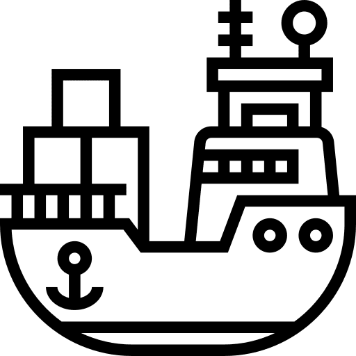 Ship delivery box logistics delivery cargo ship icon Ship delivery box logistics delivery cargo ship icon