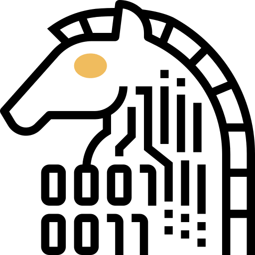 Trojan security hacking cybercrime icon