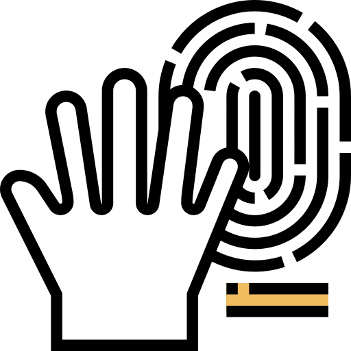 Biometric fingerprint scan electronics biometric identification icon Biometric fingerprint scan electronics biometric identification icon