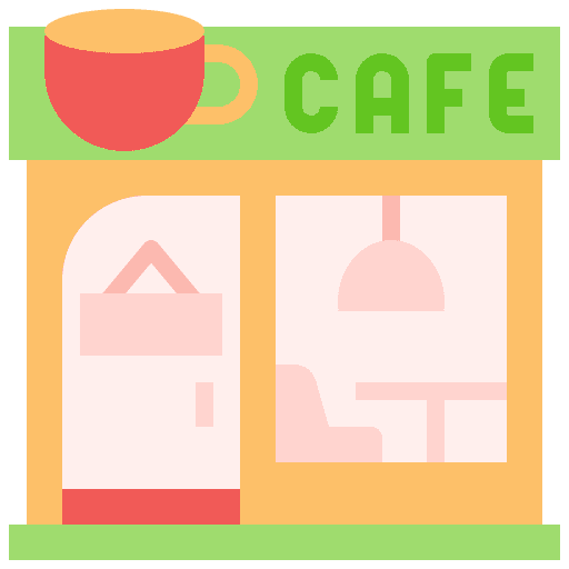 Cafe cafeteria coffee shop food and restaurant icon
