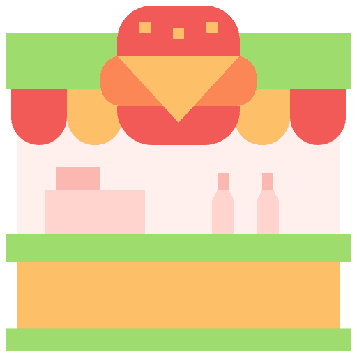 Burger bar burger bar store architecture and city icon Burger bar burger bar store architecture and city icon