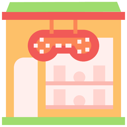 Game center architecture and city shop building icon Game center architecture and city shop building icon
