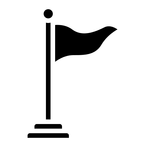 Achievement goal mission flags icon