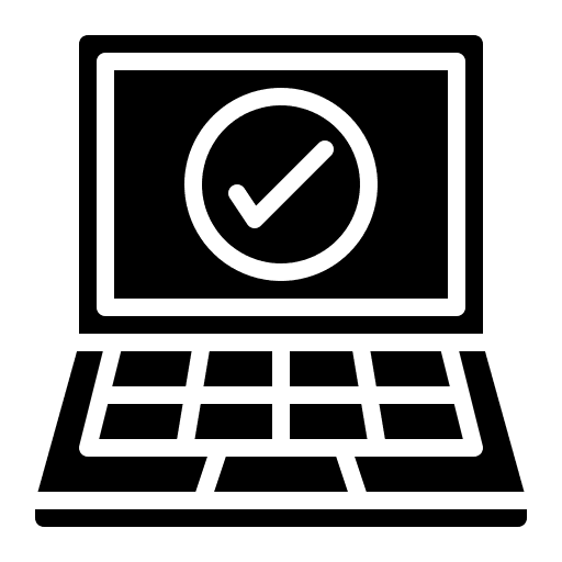 Completed task computer successful completed task icon Completed task computer successful completed task icon