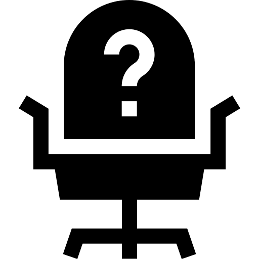 Position question mark work furniture and household icon