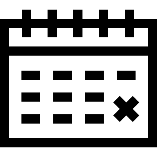 Calendar time and date schedule administration icon