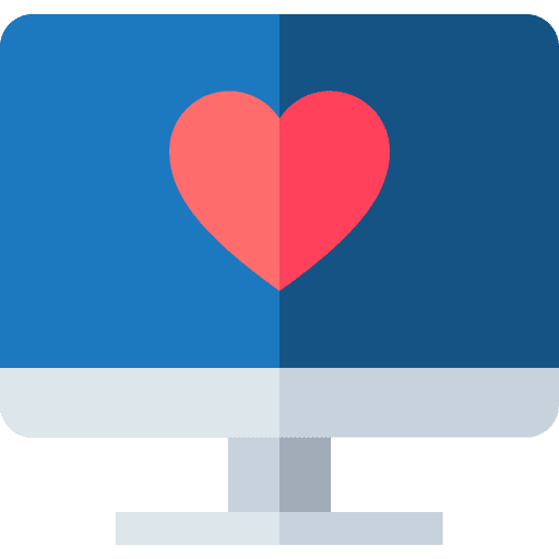 Computer love and romance online dating personal computer icon