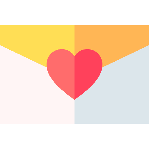 Envelope love and romance heart love letter icon