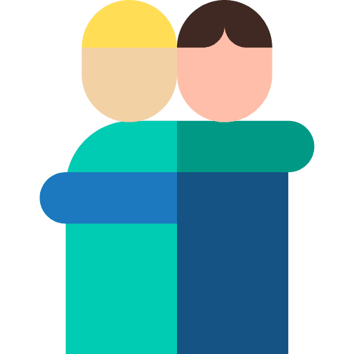 Hug men companion reconciliation icon Hug men companion reconciliation icon
