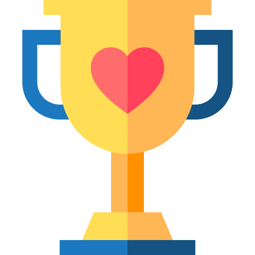 Trophy heart winner prize icon Trophy heart winner prize icon