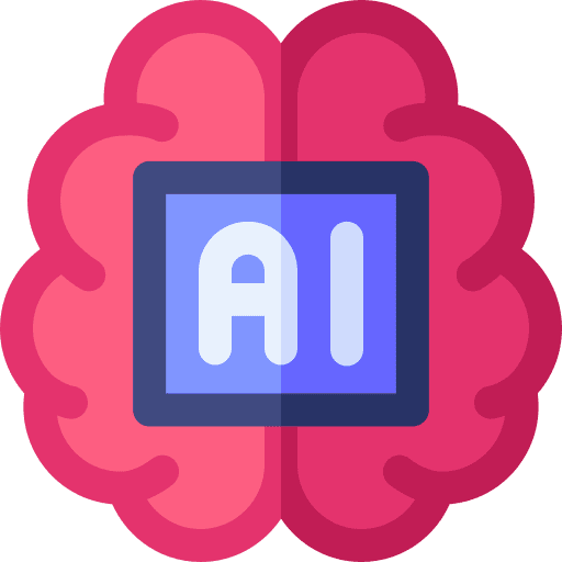 Artificial intelligence brain nervous system science fiction icon