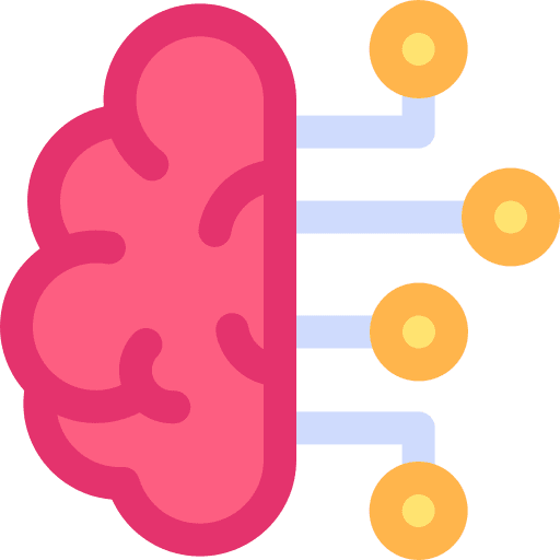 Brain robotics connection ai icon