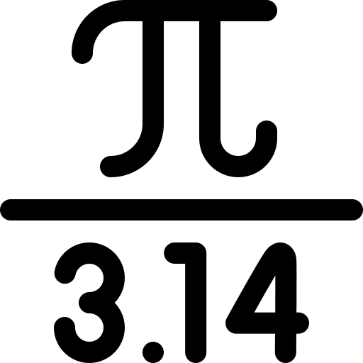Pi education circumference diameter icon Pi education circumference diameter icon