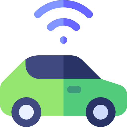 Smart car transportation networking transport icon