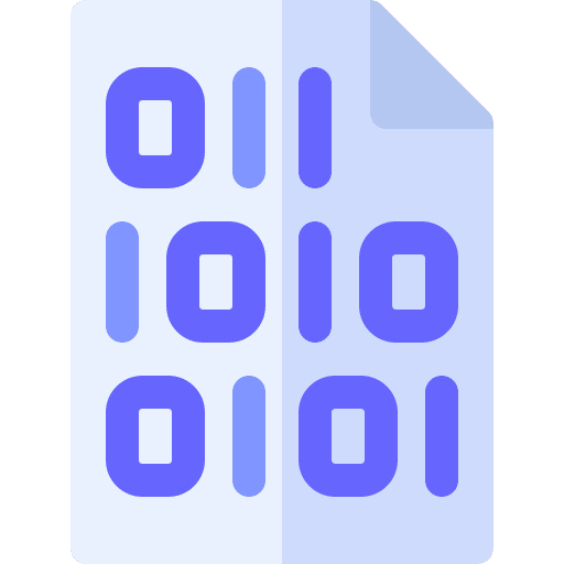 Binary code paper document hacker icon Binary code paper document hacker icon