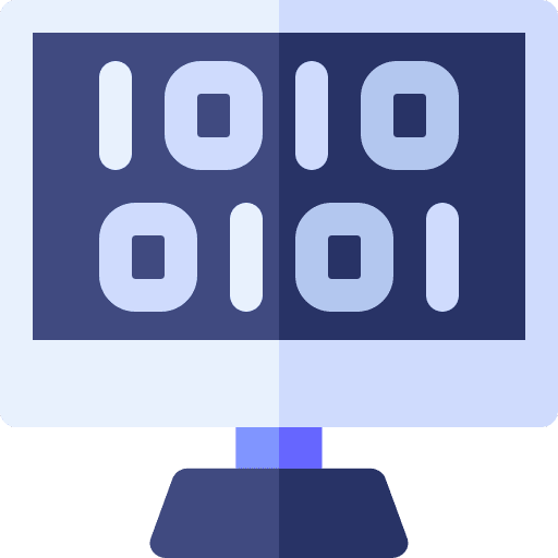 Binary code screen binary code computing icon Binary code screen binary code computing icon