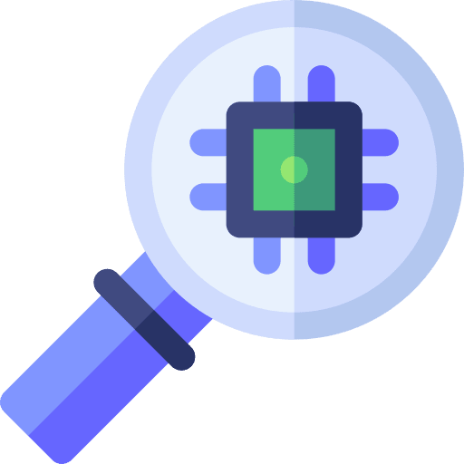 Research observation research chip icon Research observation research chip icon