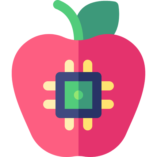 Apple brain artificial intelligence food icon Apple brain artificial intelligence food icon