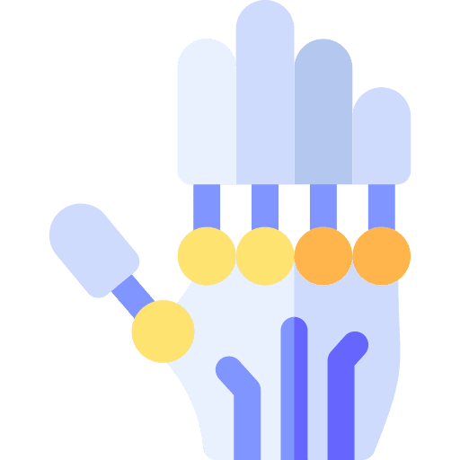 Robotic hand electronics artificial arm icon Robotic hand electronics artificial arm icon