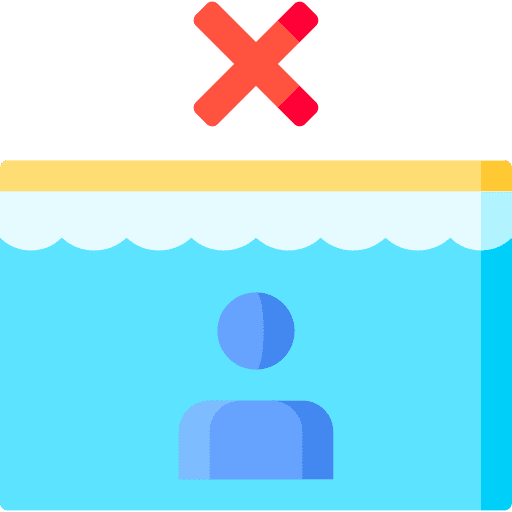 Breath holding forbidden swimming pool signaling icon